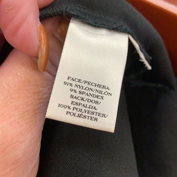 Ann Taylor Teal Burn Out Lace Peplum Top sz M - Picture 5 of 5